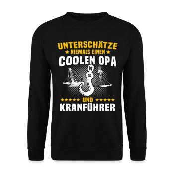 Crane operator Grandpa Crane driver grandfather - Unisex Sweatshirt - black - Front - Alina (178cm) & Michal (187cm)