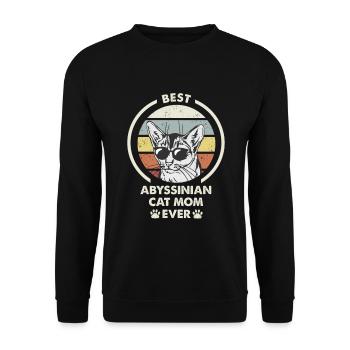 Cat Mom - Abyssinian Cat - Unisex Sweatshirt - black - Front - Alina (178cm) & Michal (187cm)