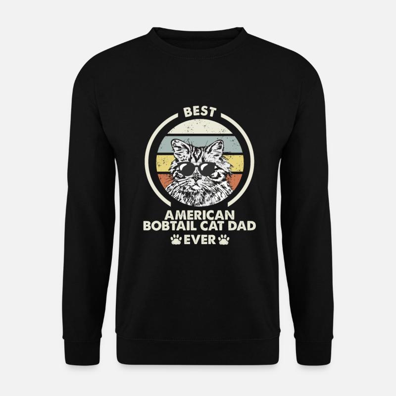 Papa chat - American Bobtail Katze - Sweat-shirt Unisexe - noir