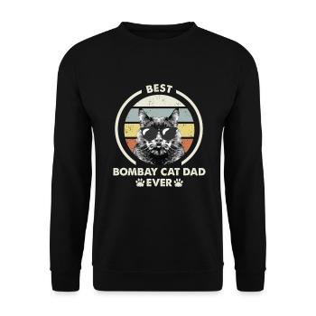 Papa chat - Bombay Katze - Sweat-shirt Unisexe - noir - Devant - Alina (178cm) & Michal (187cm)