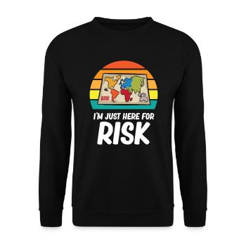 Risk - I'm just here for risk - Unisex Sweatshirt - black - Front - Alina (178cm) & Michal (187cm)