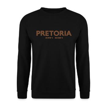 Coordonnées de la ville d’Afrique du Sud - Pretoria - Sweat-shirt Unisexe - noir - Devant - Alina (178cm) & Michal (187cm)