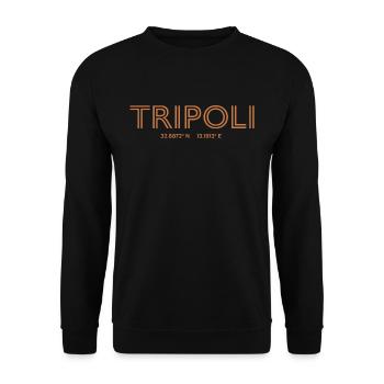 Libya Stadt Koordinaten - Tripoli - Unisex Pullover - Schwarz - Vorne - Alina (178cm) & Michal (187cm)
