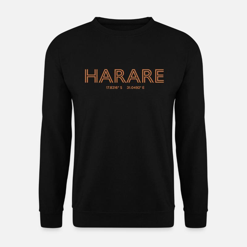 Zimbabwe City Coordinates - Harare - Unisex Sweatshirt - black