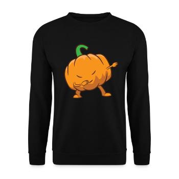 Kürbis - Dab, dabbing, dabben, tanzen - Unisex Pullover - Schwarz - Vorne - Alina (178cm) & Michal (187cm)