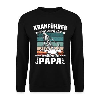 Kranführer Papa Kranfahrer Vater - Unisex Pullover - Schwarz - Vorne - Alina (178cm) & Michal (187cm)