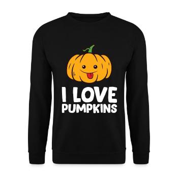 Citrouille - I love pumpkins - Sweat-shirt Unisexe - noir - Devant - Alina (178cm) & Michal (187cm)