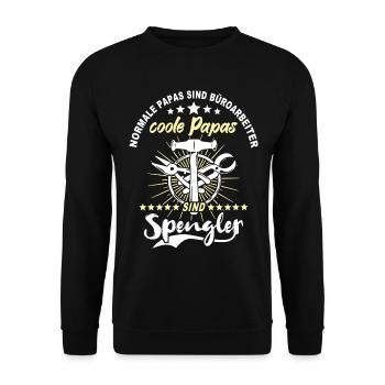 Spengler Papa Bauspengler Vater - Unisex Pullover - Schwarz - Vorne - Alina (178cm) & Michal (187cm)