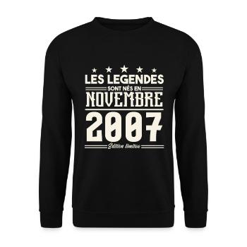 Les légendes sont nés en novembre 2007. - Sweat-shirt Unisexe - noir - Devant - Alina (178cm) & Michal (187cm)