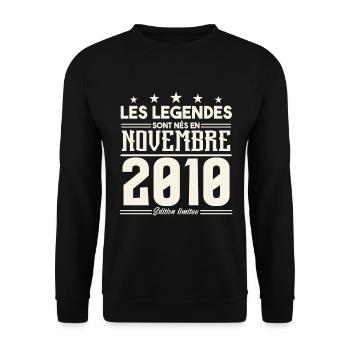 Les légendes sont nés en novembre 2010. - Sweat-shirt Unisexe - noir - Devant - Alina (178cm) & Michal (187cm)