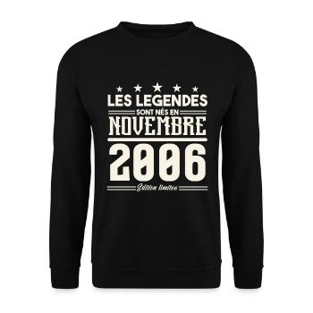 Les légendes sont nés en novembre 2006. - Sweat-shirt Unisexe - noir - Devant - Alina (178cm) & Michal (187cm)