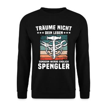 Spengler Spengeln Bauspengler - Unisex Pullover - Schwarz - Vorne - Alina (178cm) & Michal (187cm)