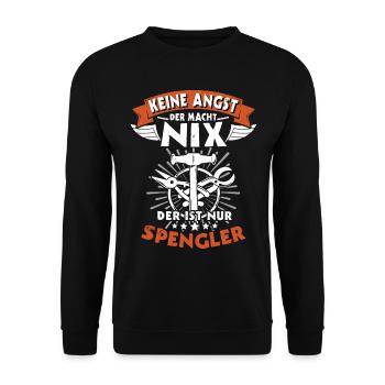 Spengler Spengeln Bauspengler - Unisex Pullover - Schwarz - Vorne - Alina (178cm) & Michal (187cm)