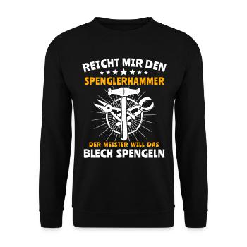 Spengler Spengeln Bauspengler - Unisex Pullover - Schwarz - Vorne - Alina (178cm) & Michal (187cm)