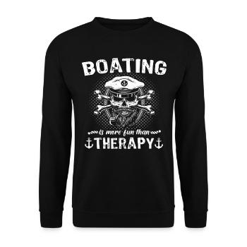 Kapitän Therapie Boot - Unisex Pullover - Schwarz - Vorne - Alina (178cm) & Michal (187cm)