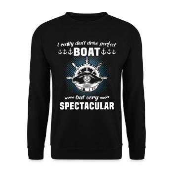 Bateau capitaine de bateau sport permis bateau - Sweat-shirt Unisexe - noir - Devant - Alina (178cm) & Michal (187cm)