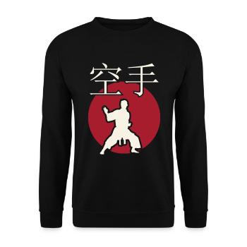 Karate. Kampfsport. Geschenkidee. Japan - Unisex Pullover - Schwarz - Vorne - Alina (178cm) & Michal (187cm)