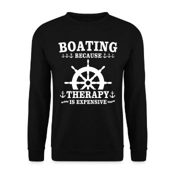 Captain Boating Therapy - Unisex Pullover - Schwarz - Vorne - Alina (178cm) & Michal (187cm)