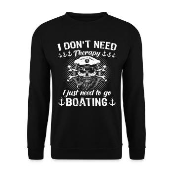 Captain Boating Therapy - Unisex Pullover - Schwarz - Vorne - Alina (178cm) & Michal (187cm)
