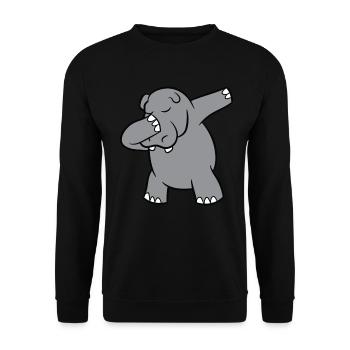 Hippo - Dab, dabbing, dancing - Unisex Sweatshirt - black - Front - Alina (178cm) & Michal (187cm)
