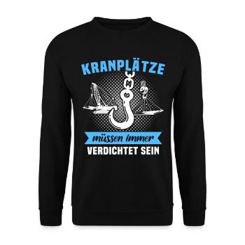Kranführer Kran Kranfahrer - Unisex Pullover - Schwarz - Vorne - Alina (178cm) & Michal (187cm)