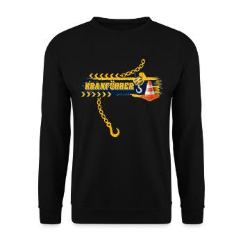 Kranführer Kran Kranfahrer - Unisex Pullover - Schwarz - Vorne - Alina (178cm) & Michal (187cm)