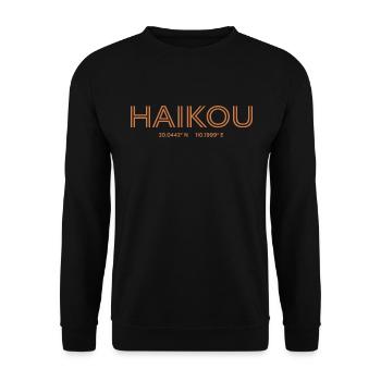 Coordonnées de China City - Haikou - Sweat-shirt Unisexe - noir - Devant - Alina (178cm) & Michal (187cm)