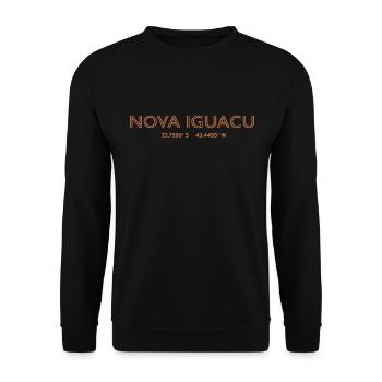 Coordonnées de la ville de Brésil - Nova Iguaçu - Sweat-shirt Unisexe - noir - Devant - Alina (178cm) & Michal (187cm)