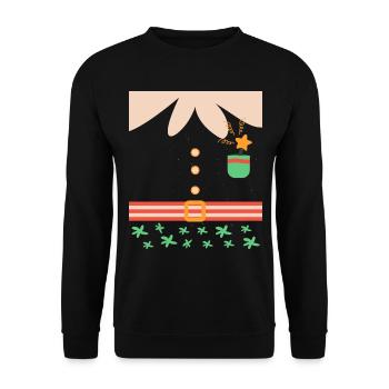 Elves Christmas Christmas Gift - Unisex Sweatshirt - black - Front - Alina (178cm) & Michal (187cm)
