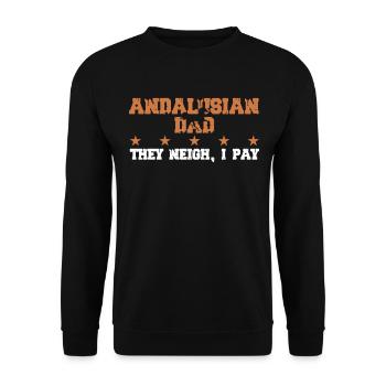 Horse's father - Andalusian - Unisex Sweatshirt - black - Front - Alina (178cm) & Michal (187cm)