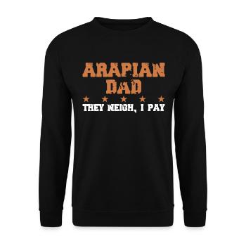 Père du cheval - Arabe - Sweat-shirt Unisexe - noir - Devant - Alina (178cm) & Michal (187cm)