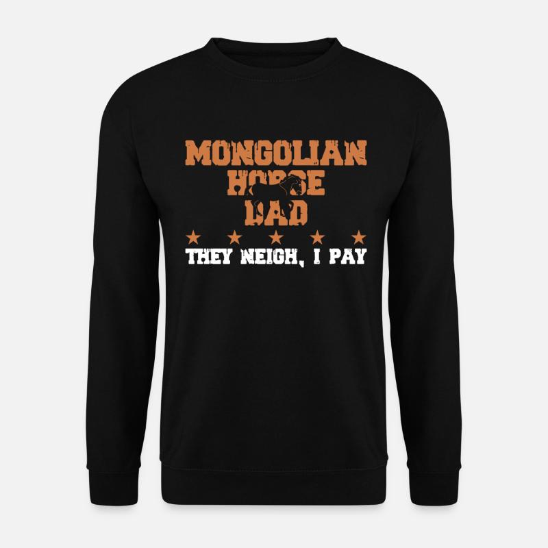 Pferdes Vater - Mongolisches Pferd - Unisex Pullover - Schwarz