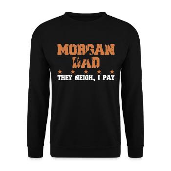 Pferdevater - Morgan - Unisex Pullover - Schwarz - Vorne - Alina (178cm) & Michal (187cm)