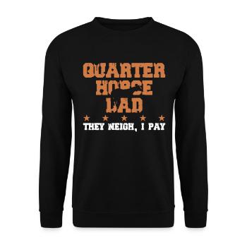 Père Cheval - Quarter Horse - Sweat-shirt Unisexe - noir - Devant - Alina (178cm) & Michal (187cm)