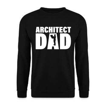 Job - Architekte Vater - Unisex Sweatshirt - black - Front - Alina (178cm) & Michal (187cm)