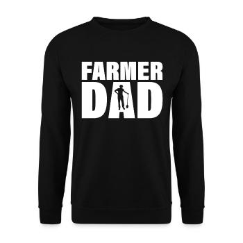 Job - Farmer Dad - Unisex Sweatshirt - black - Front - Alina (178cm) & Michal (187cm)