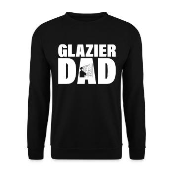 Job - Glazier Papa - Unisex Sweatshirt - black - Front - Alina (178cm) & Michal (187cm)