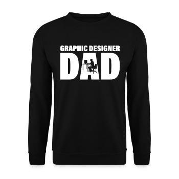 Job - Père Graphiste - Sweat-shirt Unisexe - noir - Devant - Alina (178cm) & Michal (187cm)