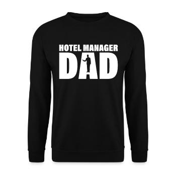 Job - Hotelmanager Papa - Unisex Pullover - Schwarz - Vorne - Alina (178cm) & Michal (187cm)
