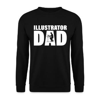 Job - Illustrateur Papa - Sweat-shirt Unisexe - noir - Devant - Alina (178cm) & Michal (187cm)