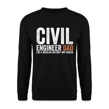 Père - Ingénieur civil - Sweat-shirt Unisexe - noir - Devant - Alina (178cm) & Michal (187cm)