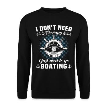 Captain Boat Sailing Ship Therapy - Unisex Sweatshirt - black - Front - Alina (178cm) & Michal (187cm)