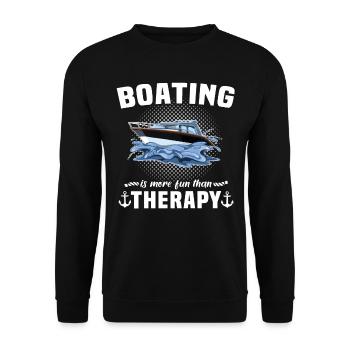 Captain Boat Sailing Ship Therapy - Unisex Sweatshirt - black - Front - Alina (178cm) & Michal (187cm)