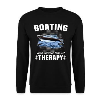 Captain Boat Sailing Ship Therapy - Unisex Sweatshirt - black - Front - Alina (178cm) & Michal (187cm)
