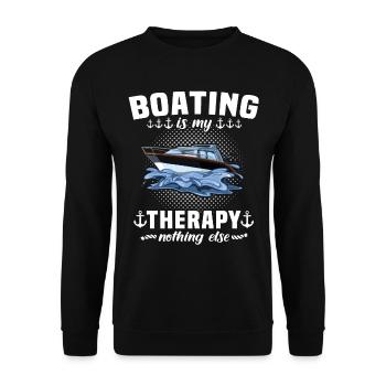 Captain Boat Sailing Ship Therapy - Unisex Sweatshirt - black - Front - Alina (178cm) & Michal (187cm)