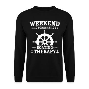 Captain Boat Sailing Ship Therapy - Unisex Sweatshirt - black - Front - Alina (178cm) & Michal (187cm)