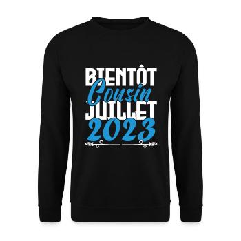 Annonce grossesse bientôt Cousin Juillet 2023. - Sweat-shirt Unisexe - noir - Devant - Alina (178cm) & Michal (187cm)