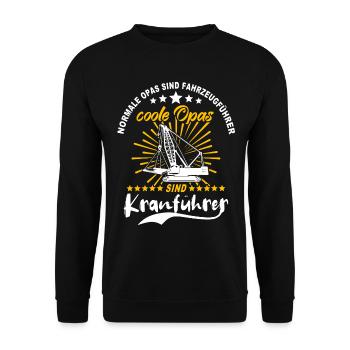 Kranfahrer Opa Kranführer Opas - Unisex Pullover - Schwarz - Vorne - Alina (178cm) & Michal (187cm)