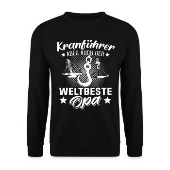 Kranfahrer Opa Kranführer Opas - Unisex Pullover - Schwarz - Vorne - Alina (178cm) & Michal (187cm)