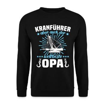 Kranfahrer Opa Kranführer Opas - Unisex Pullover - Schwarz - Vorne - Alina (178cm) & Michal (187cm)